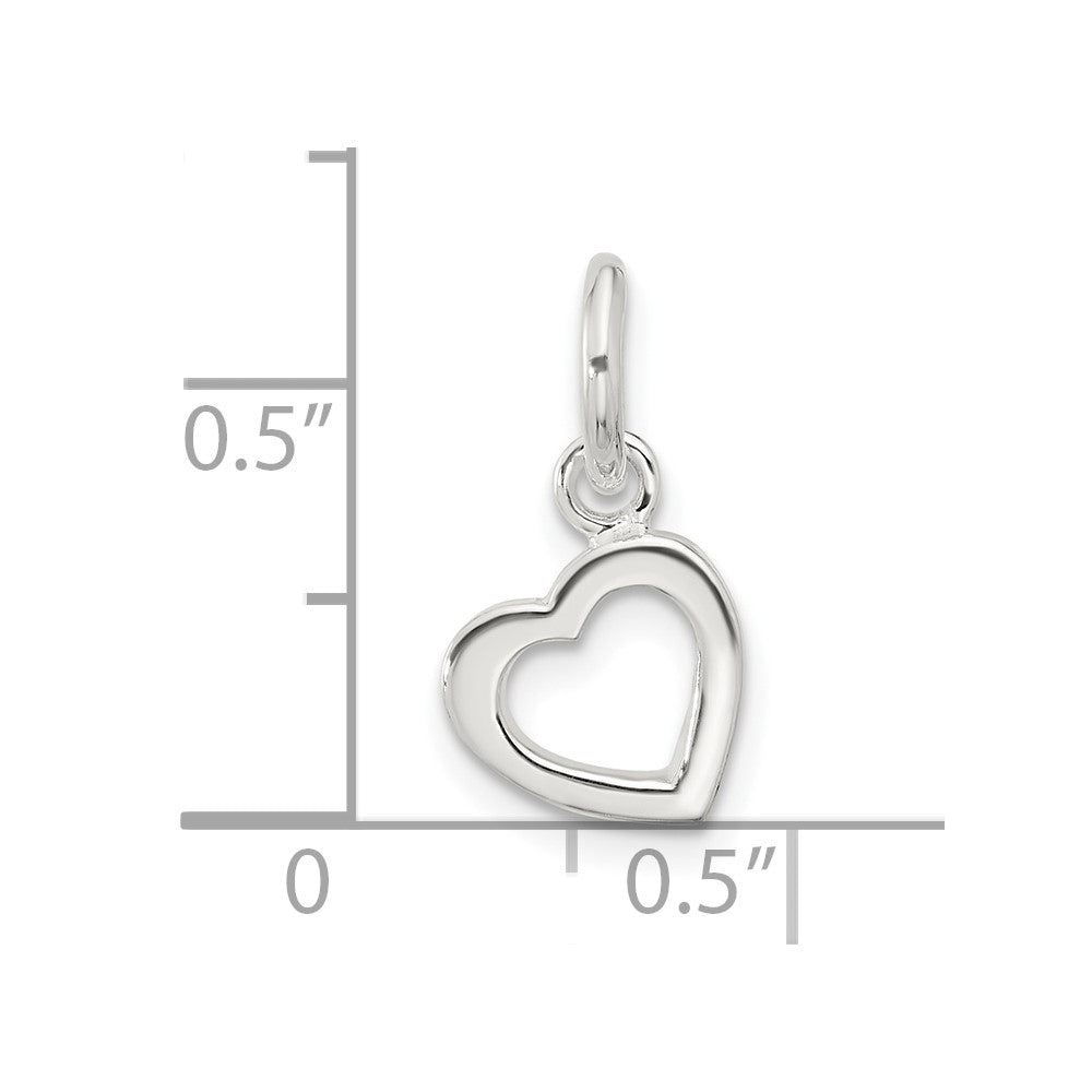 Sterling Silver Polished Open Heart Pendant