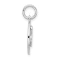 Sterling Silver Rhodium-plated Polished/Hammered Circle Heart Pendant