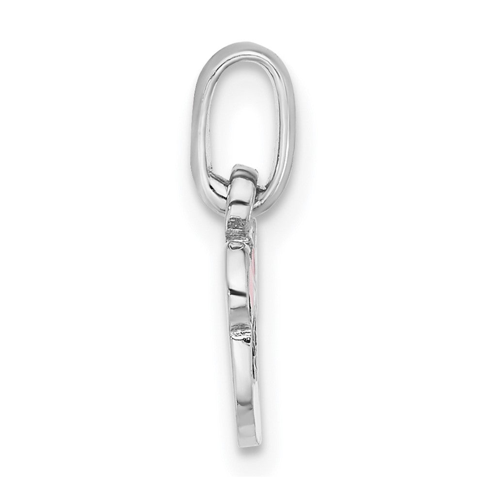 Sterling Silver Rhodium-plated Enameled Panda Charm Pendant