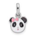Sterling Silver Rhodium-plated Enameled Panda Charm Pendant