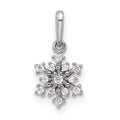 Sterling Silver Rhodium-plated Polished CZ Snowflake Pendant