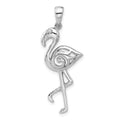 Sterling Silver Rhodium-Plated Polished Flamingo Pendant