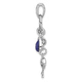 Sterling Silver Rhod/Oxidized Lapis Lazuli Dolphin/Starfish Pendant