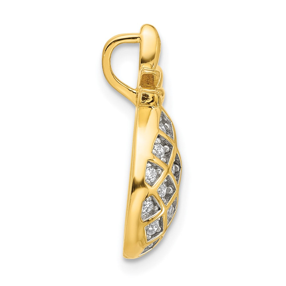 Pure Fire Sterling Silver Gold-plated CZ Pineapple Pendant