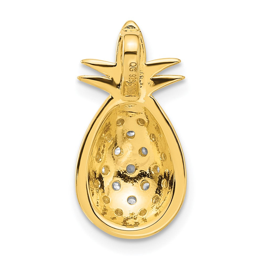 Pure Fire Sterling Silver Gold-plated CZ Pineapple Pendant