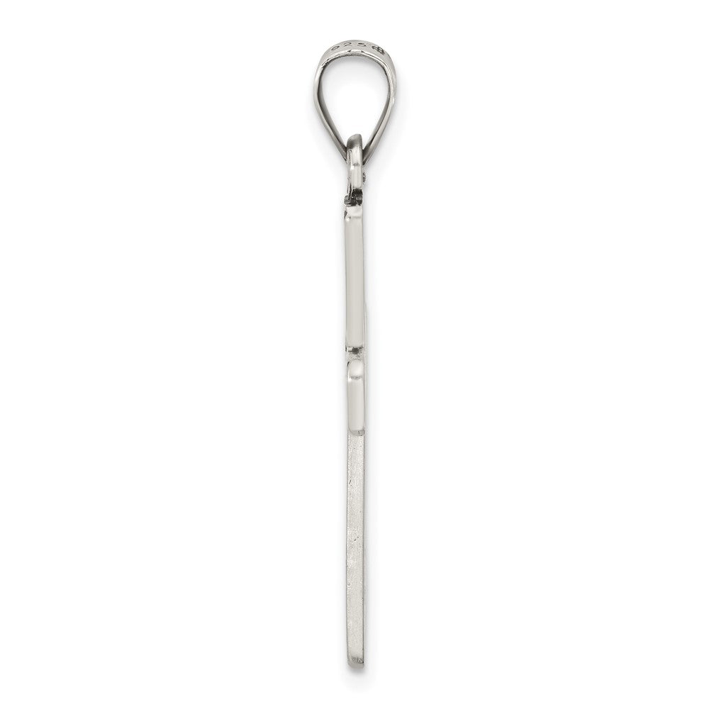 Sterling Silver Antiqued Solid Cross Pendant