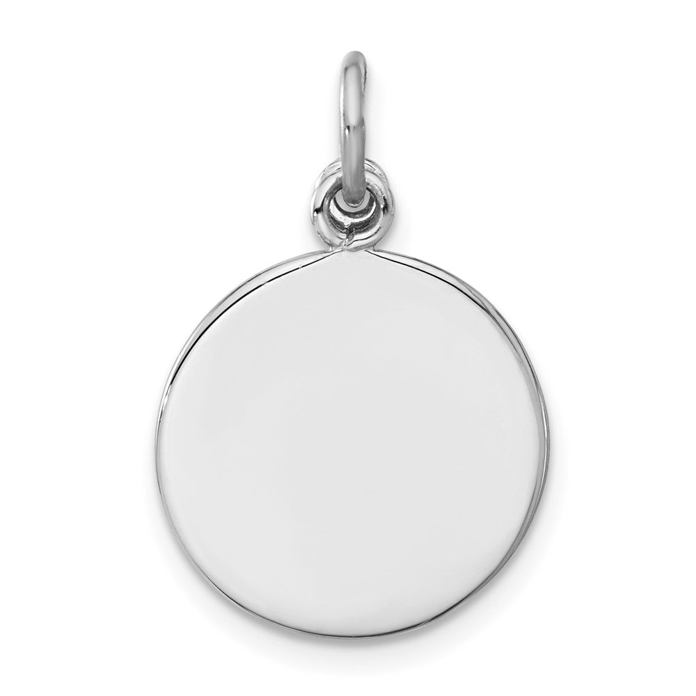 SS Rhodium-plated Circle Disk and Cross with Blue Crystal Pendant