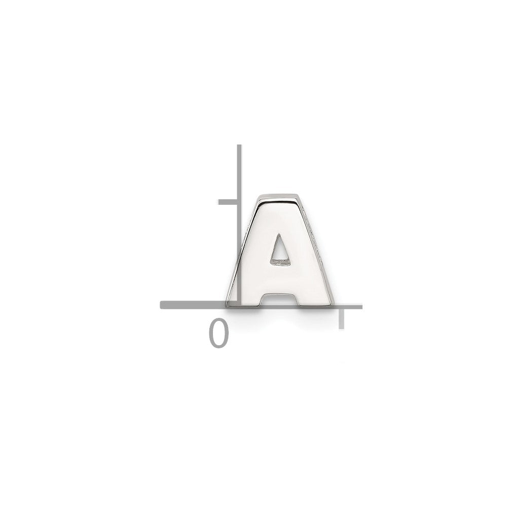 Sterling Silver E-coated Letter A Slide Charm