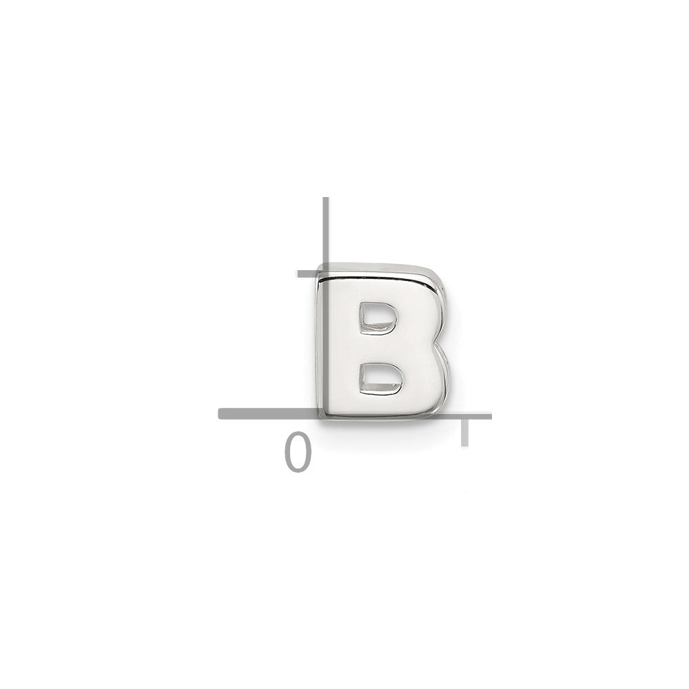 Sterling Silver E-coated Letter B Slide Charm
