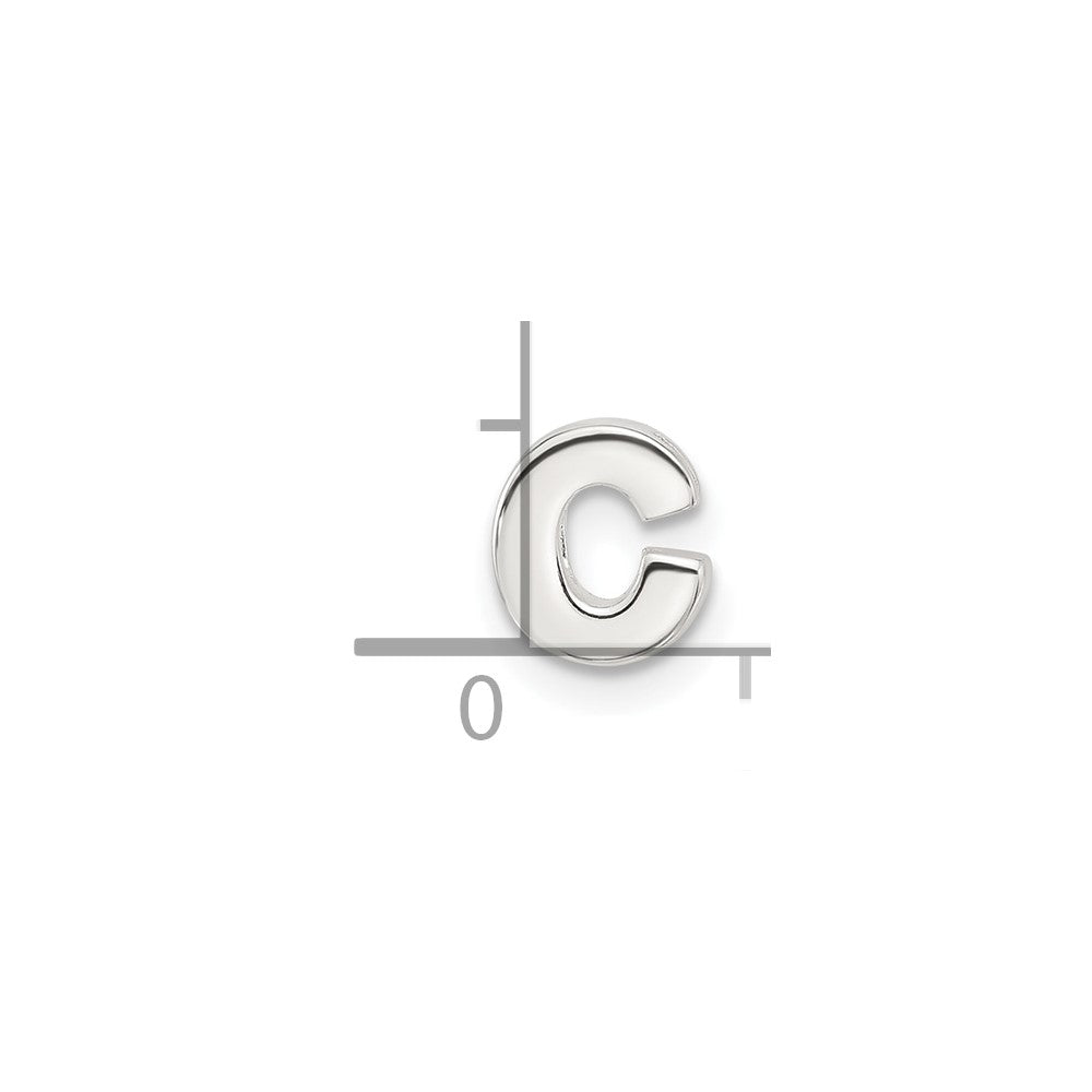 Sterling Silver E-coated Letter C Slide Charm