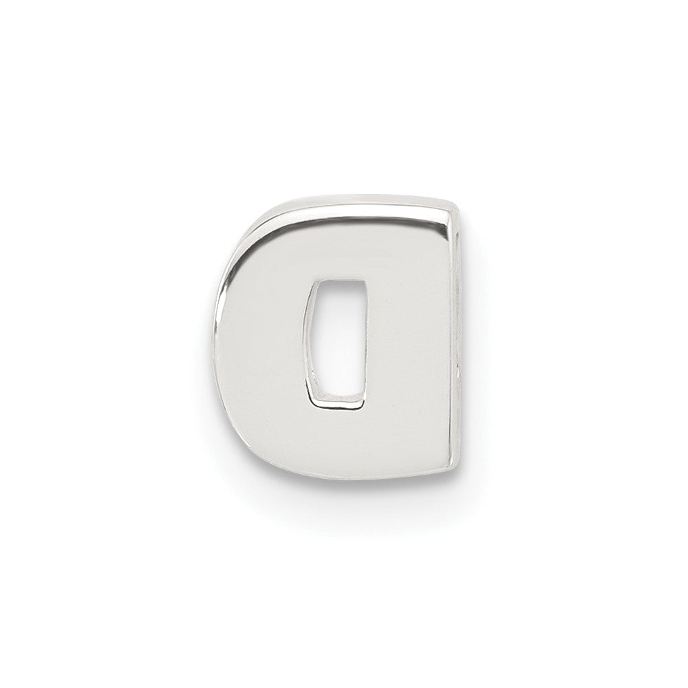 Sterling Silver E-coated Letter D Slide Charm