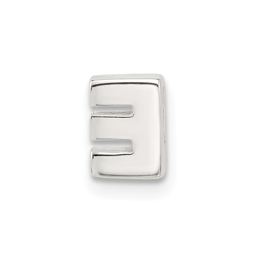 Sterling Silver E-coated Letter E Slide Charm