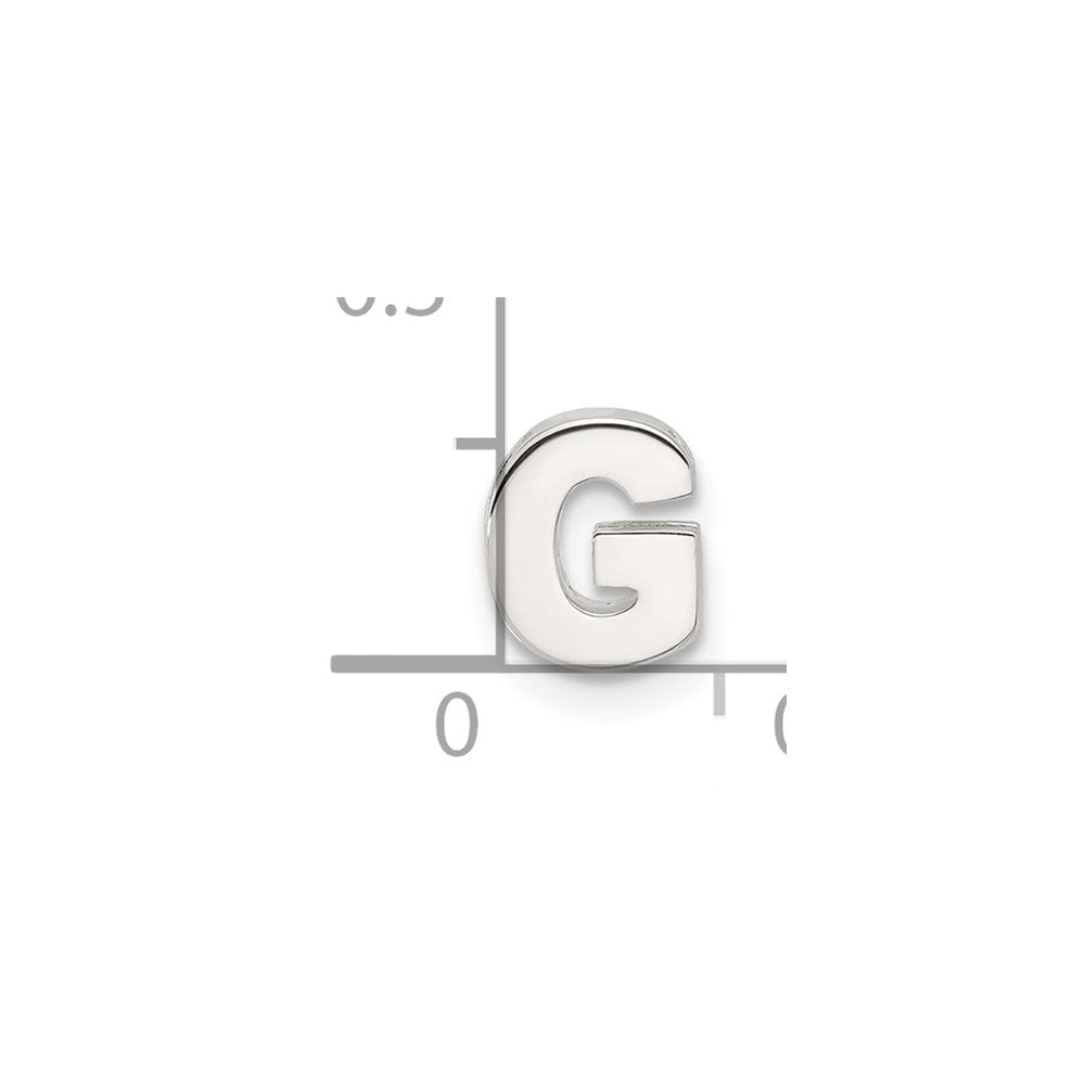 Sterling Silver E-coated Letter G Slide Charm