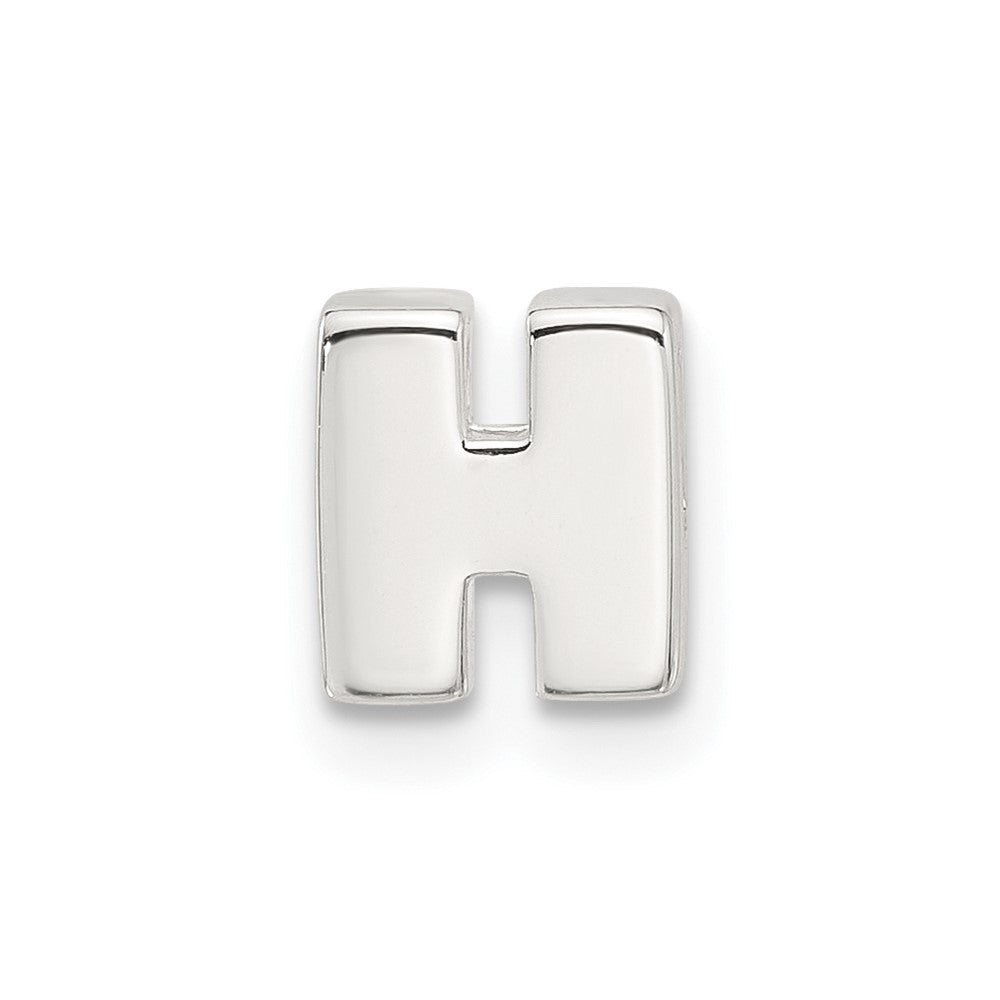 Sterling Silver E-coated Letter H Slide Charm