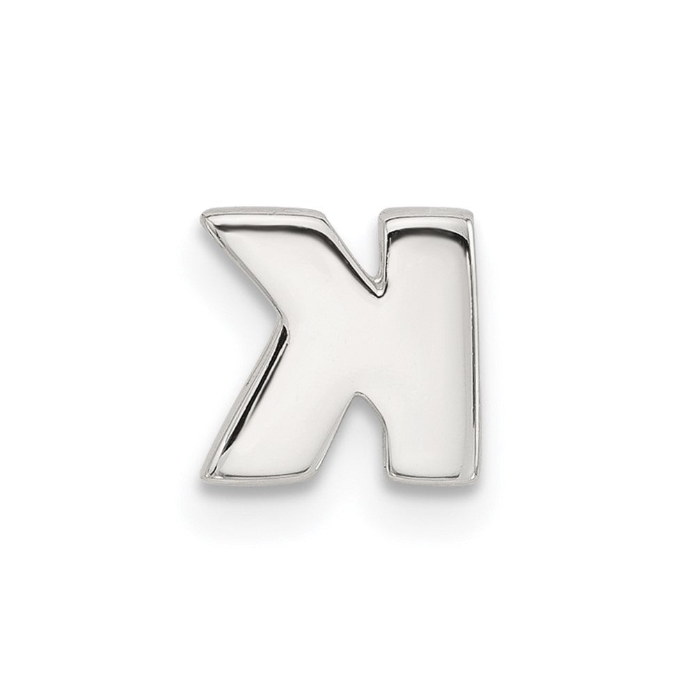 Sterling Silver E-coated Letter K Slide Charm