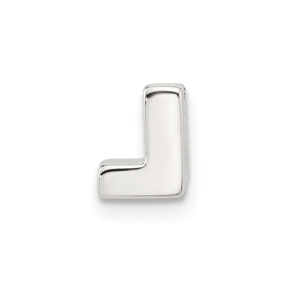 Sterling Silver E-coated Letter L Slide Charm