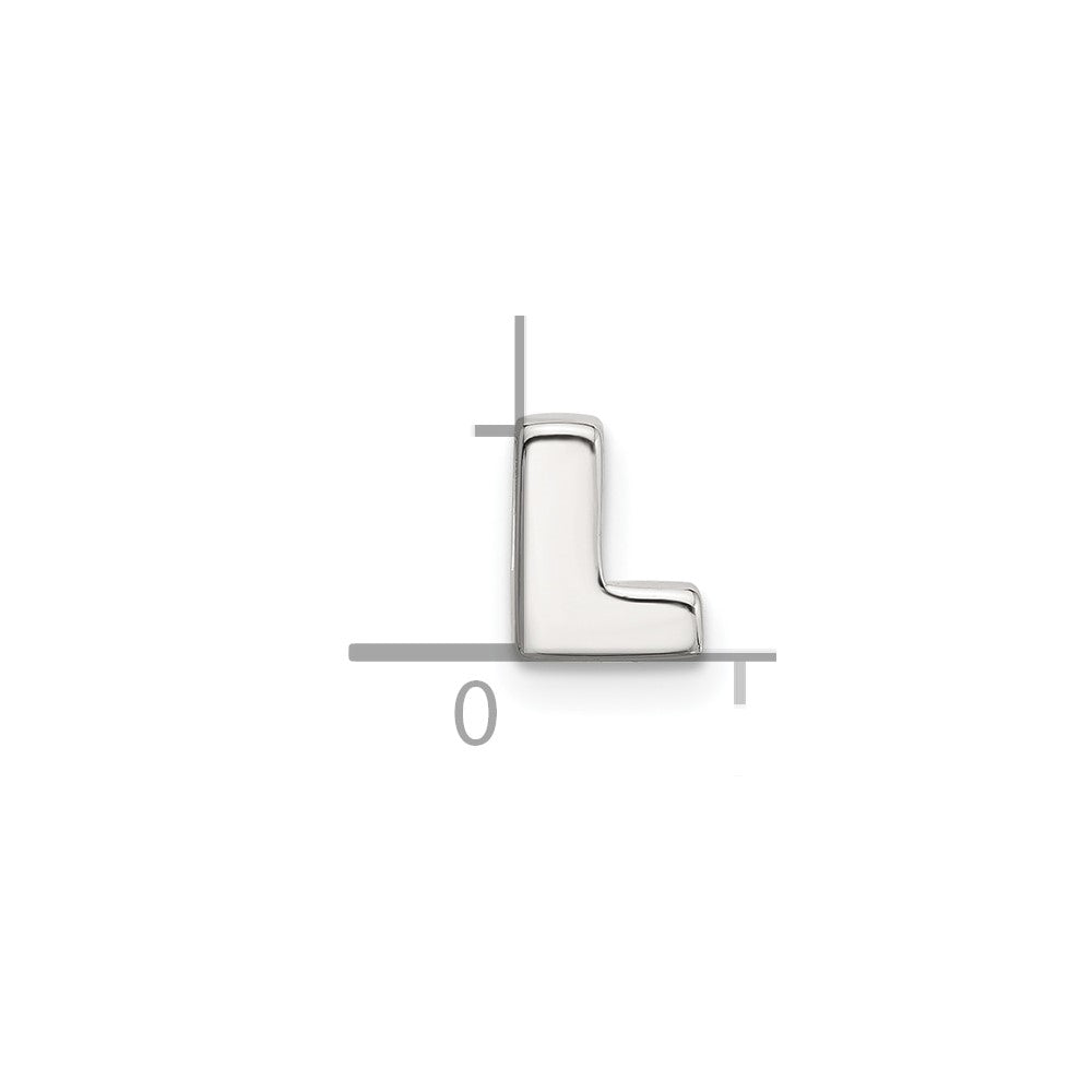 Sterling Silver E-coated Letter L Slide Charm