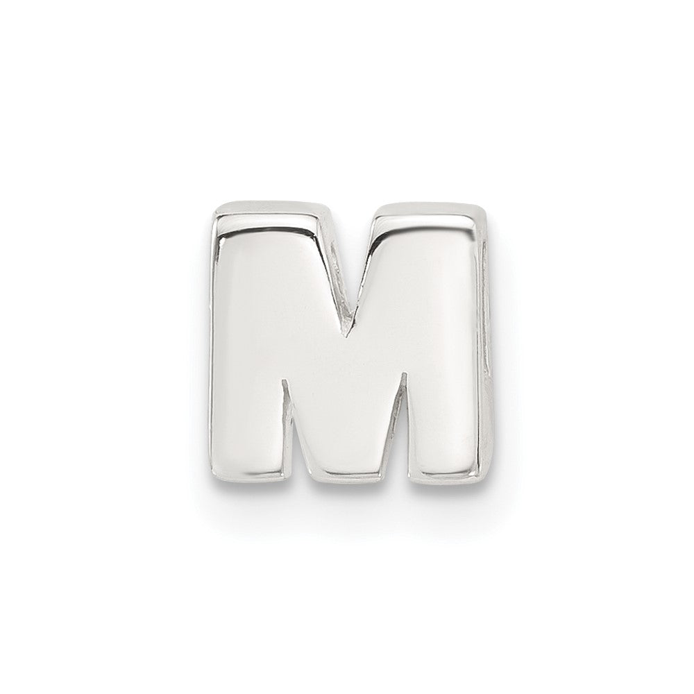 Sterling Silver E-coated Letter M Slide Charm