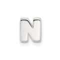 Sterling Silver E-coated Letter N Slide Charm