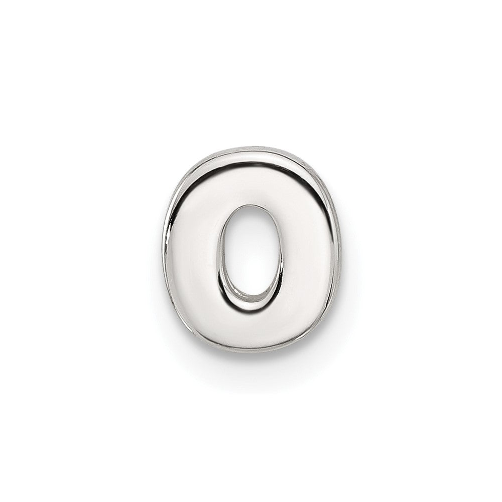 Sterling Silver E-coated Letter O Slide Charm