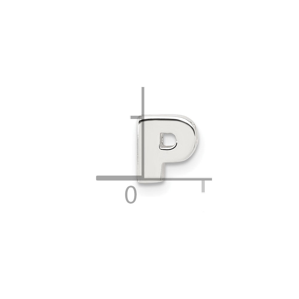Sterling Silver E-coated Letter P Slide Charm