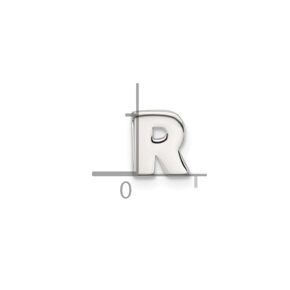Sterling Silver E-coated Letter R Slide Charm