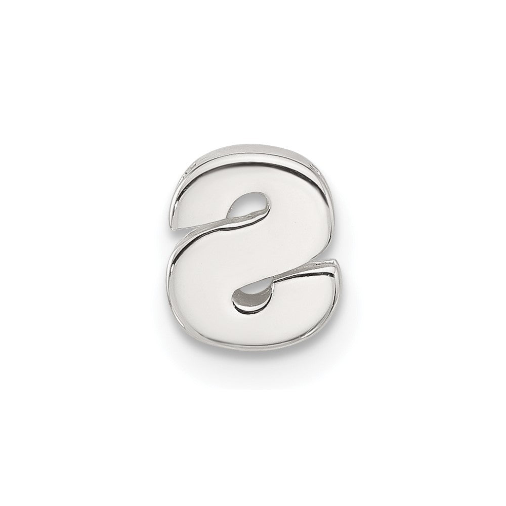 Sterling Silver E-coated Letter S Slide Charm