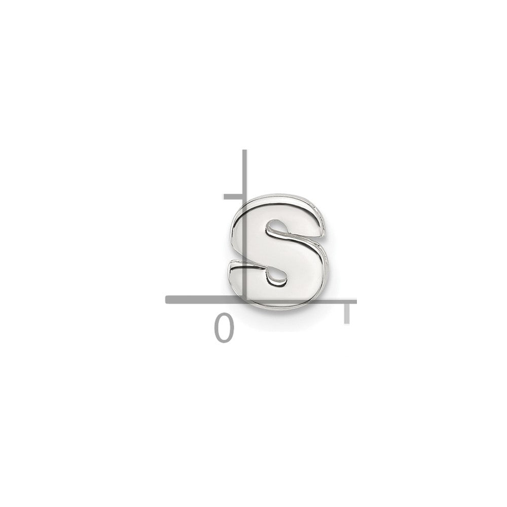 Sterling Silver E-coated Letter S Slide Charm