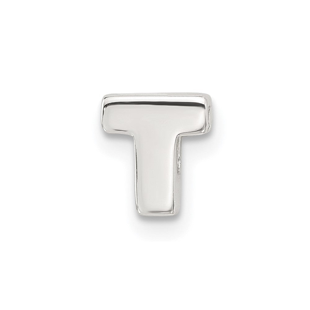 Sterling Silver E-coated Letter T Slide Charm