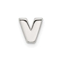 Sterling Silver E-coated Letter V Slide Charm
