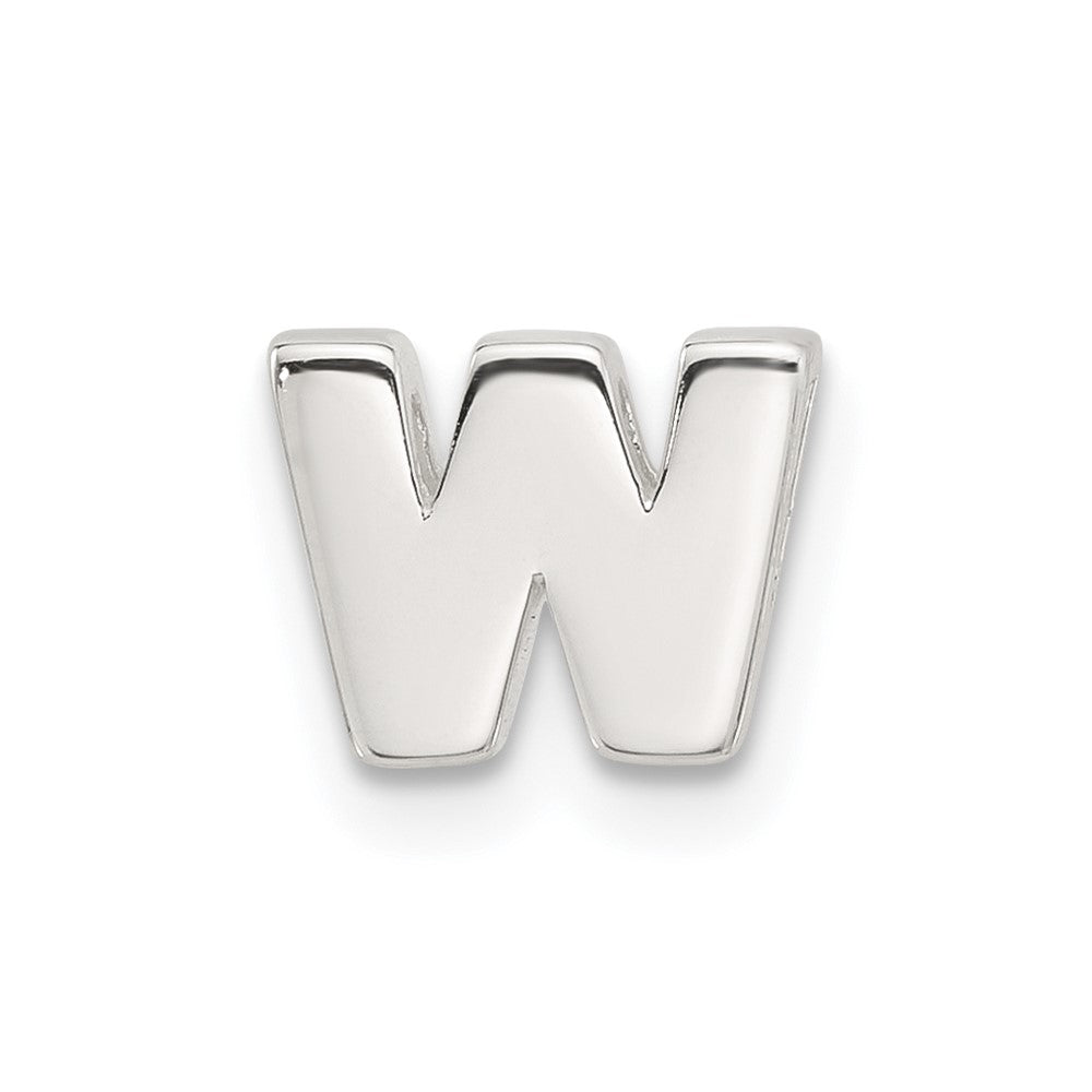 Sterling Silver E-coated Letter W Slide Charm