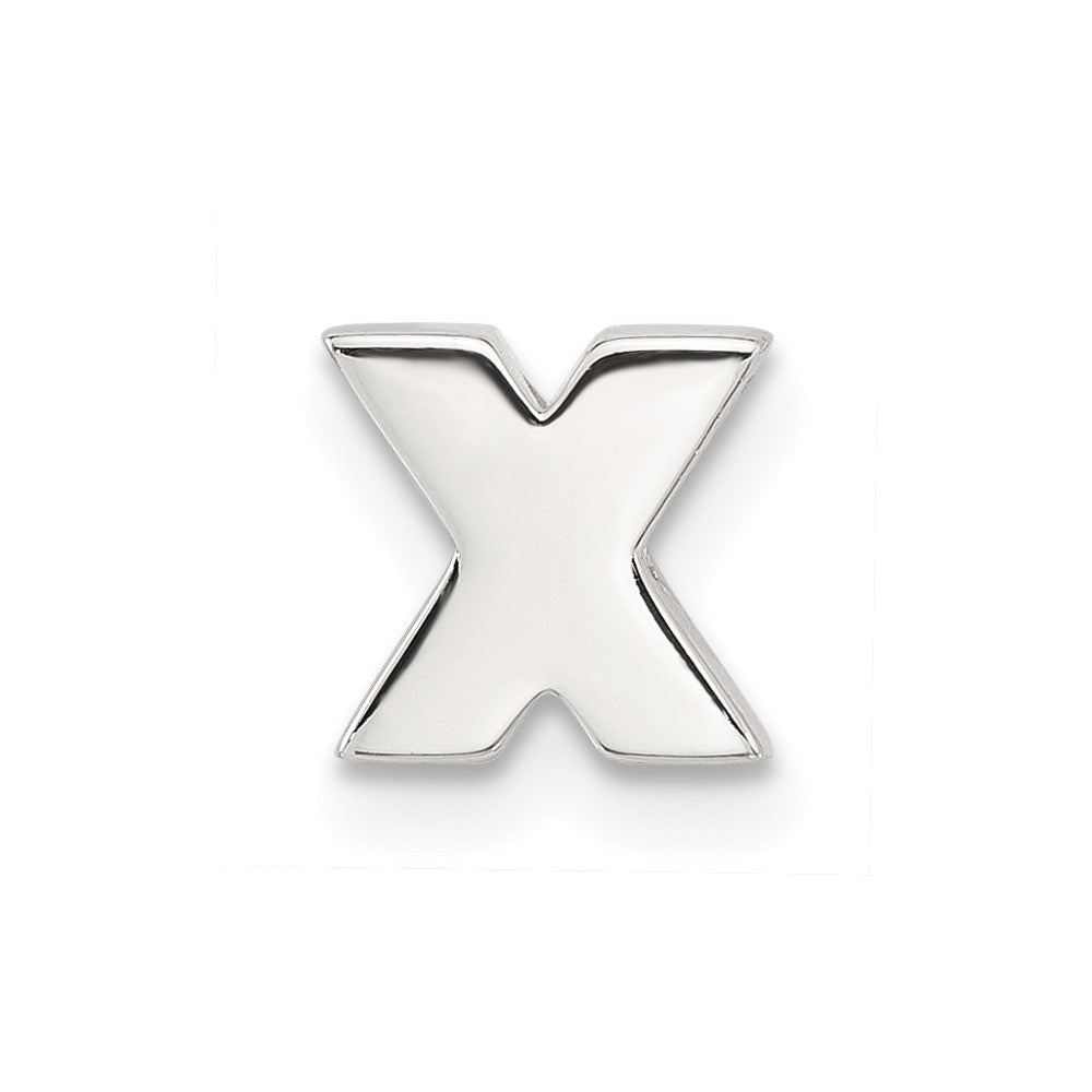 Sterling Silver E-coated Letter X Slide Charm