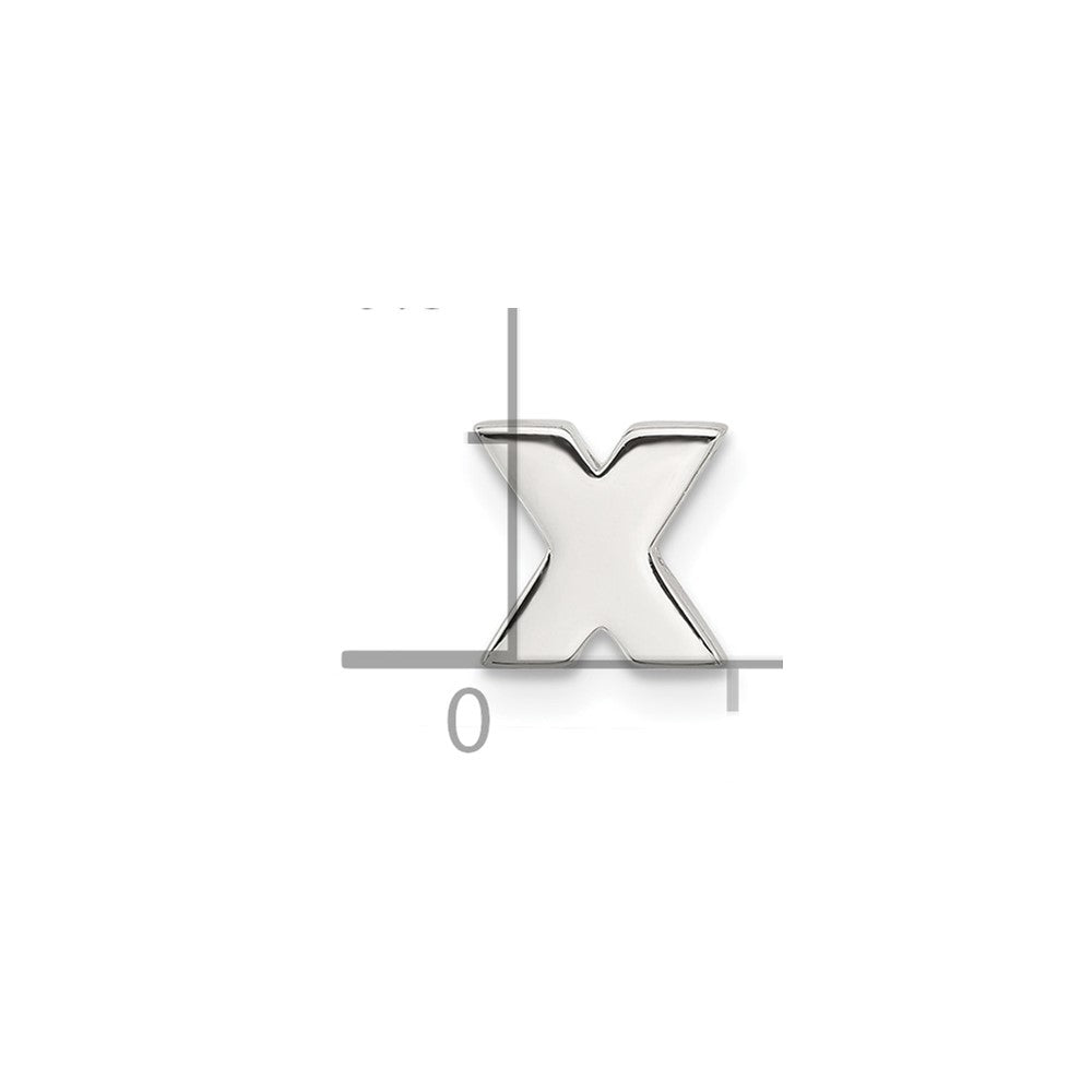 Sterling Silver E-coated Letter X Slide Charm