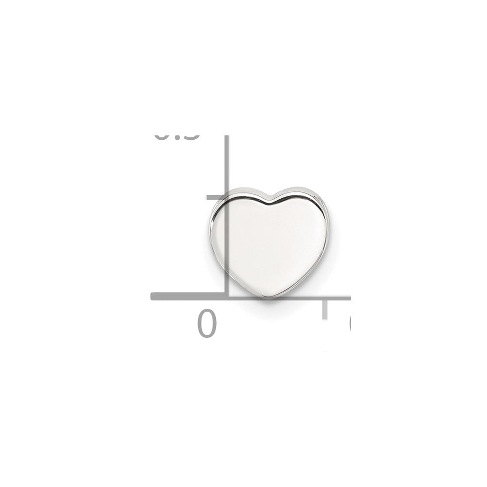 Sterling Silver E-coated Heart Slide Charm