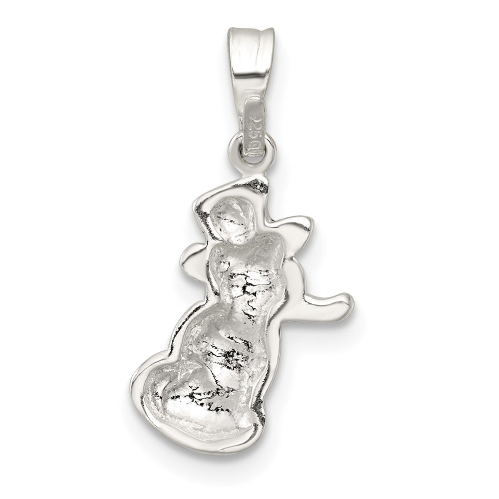 Sterling Silver Polished and Enameled Snowman Charm