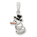 Sterling Silver Polished and Enameled Snowman Charm