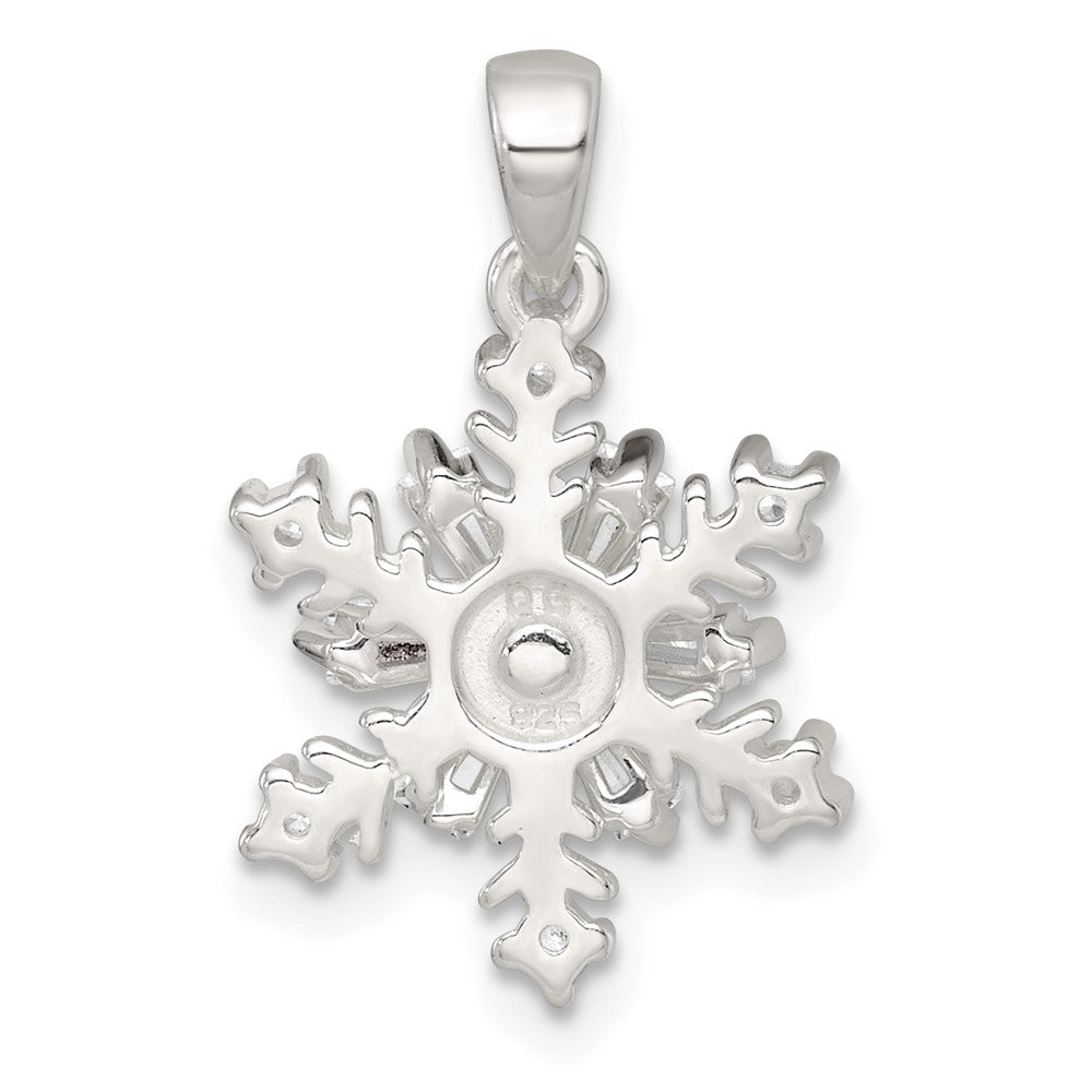 Sterling Silver Polished CZ Snowflake Pendant