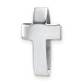 Sterling Silver Rhodium-plated Polished 3D Cross Chain Slide Pendant
