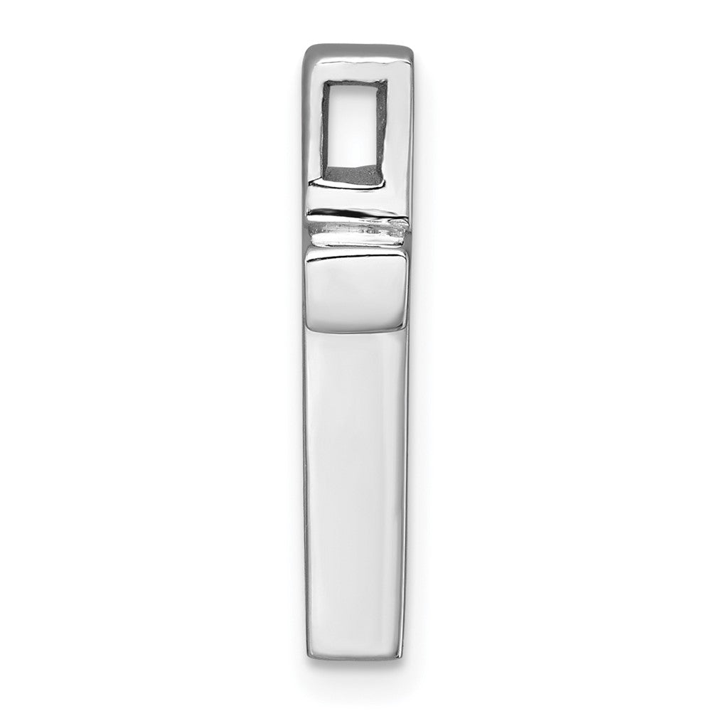 Sterling Silver Rhodium-plated Polished Enamel Cross Chain Slide Pendant