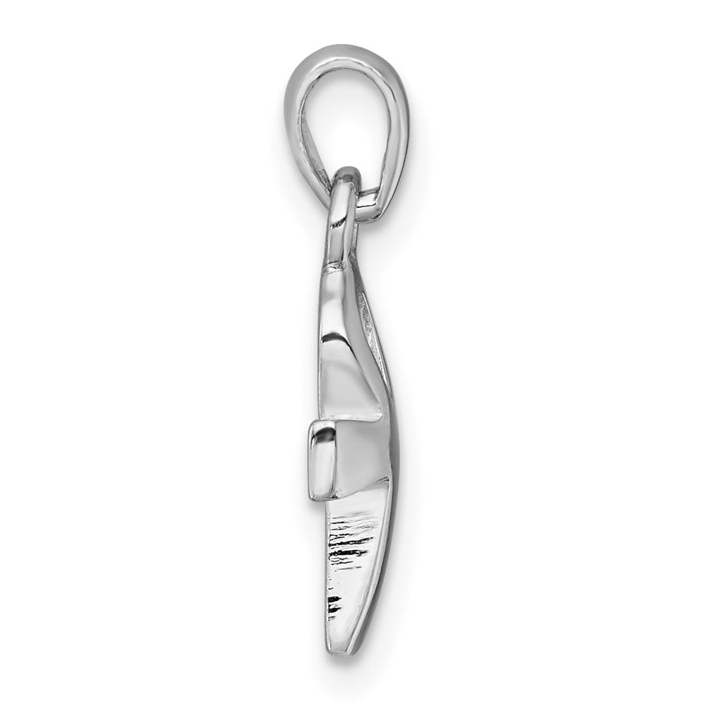 Sterling Silver Rhodium-plated Polished Ankh Cross Pendant