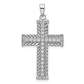Sterling Silver Rhodium-plated CZ Cross Pendant