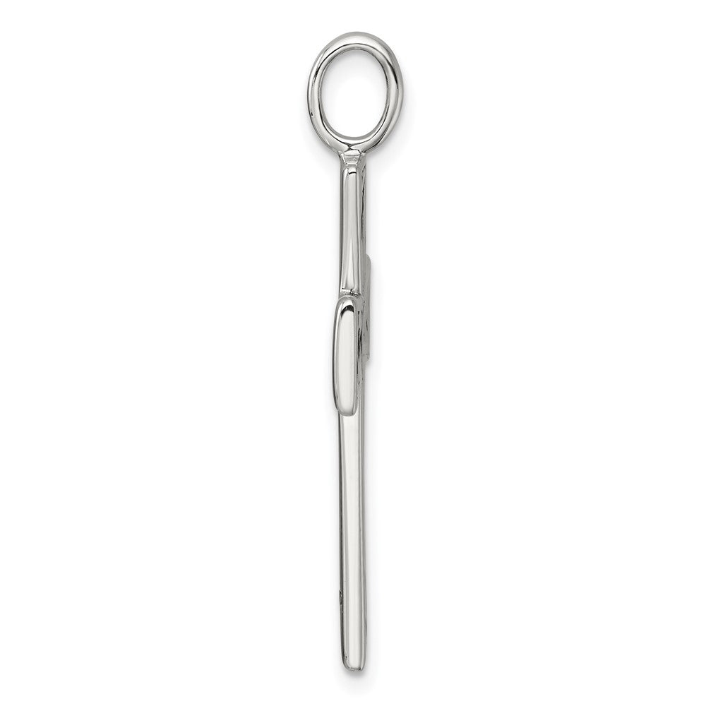 Sterling Silver Antiqued Polished Cross Pendant