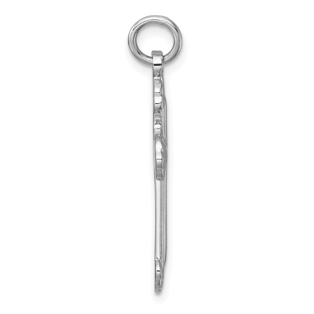Sterling Silver Rhodium-plated Polished Fancy Cross Pendant