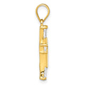 Sterling Silver Gold-tone Polished Tapered Baguette CZ Cross Pendant