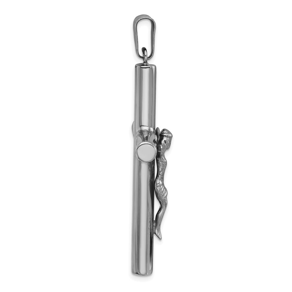 Sterling Silver Ruthenium Finish Polished Crucifix Pendant