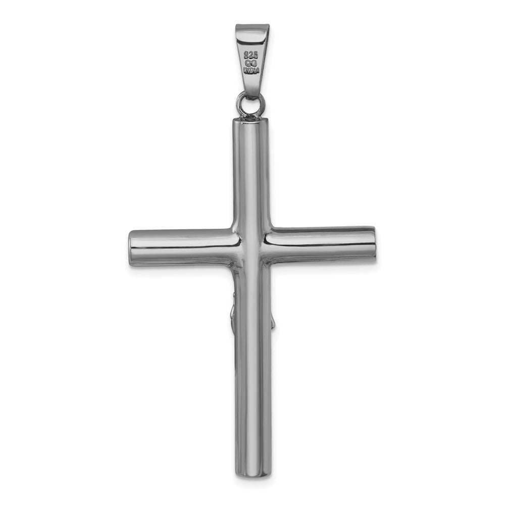 Sterling Silver Ruthenium Finish Polished Crucifix Pendant