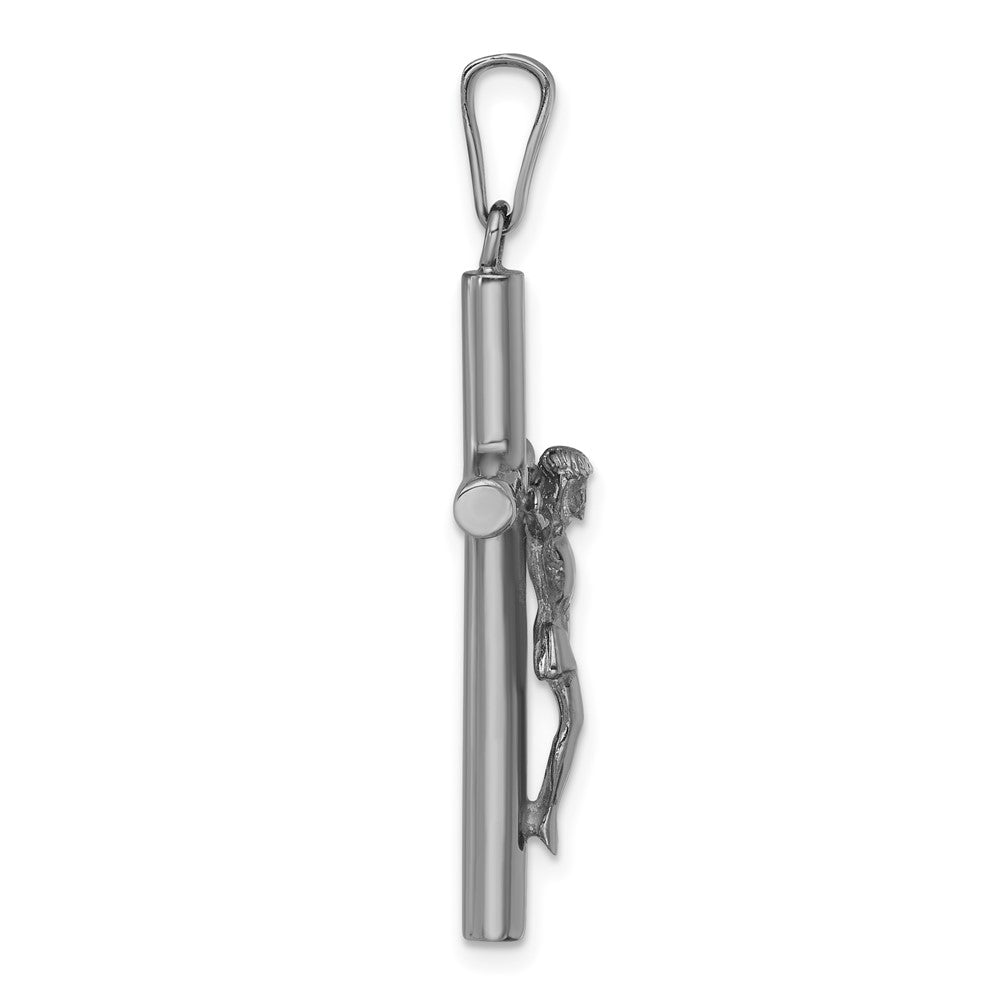 Sterling Silver Ruthenium Finish Polished Crucifix Pendant