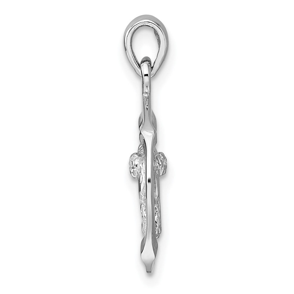 Sterling Silver Rhodium-plated Polished Aries Zodiac Pendant