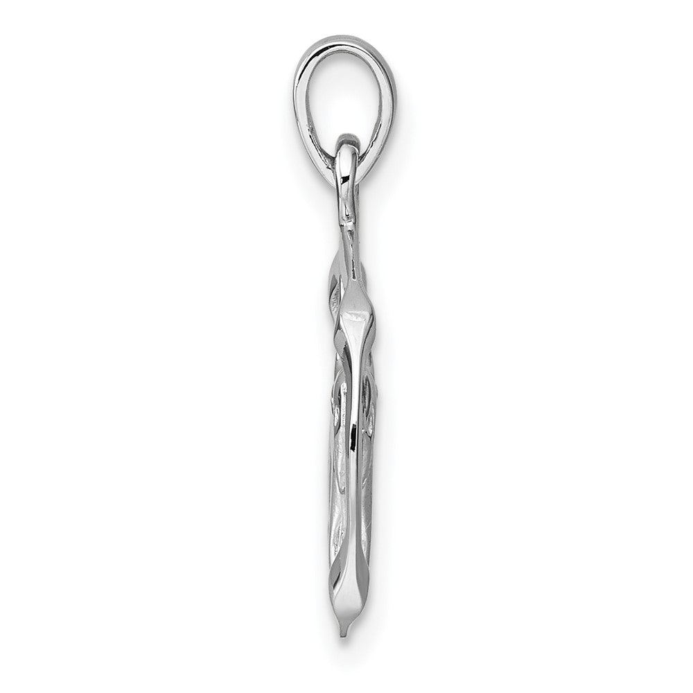 Sterling Silver Rhodium-plated Polished Taurus Zodiac Pendant