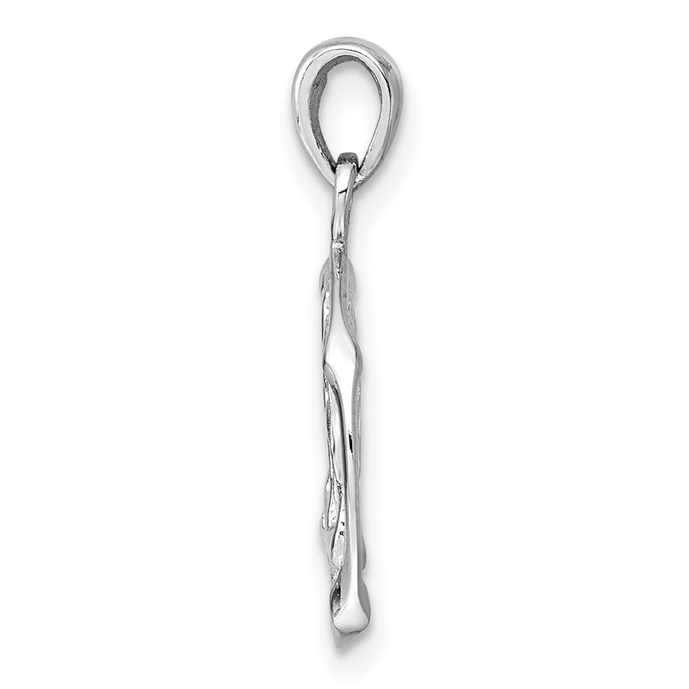 Sterling Silver Rhodium-plated Polished Gemini Zodiac Pendant